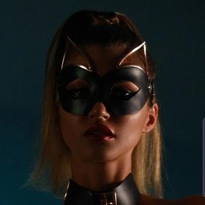 Honey Birdette sexy leather and rose gold fox mask